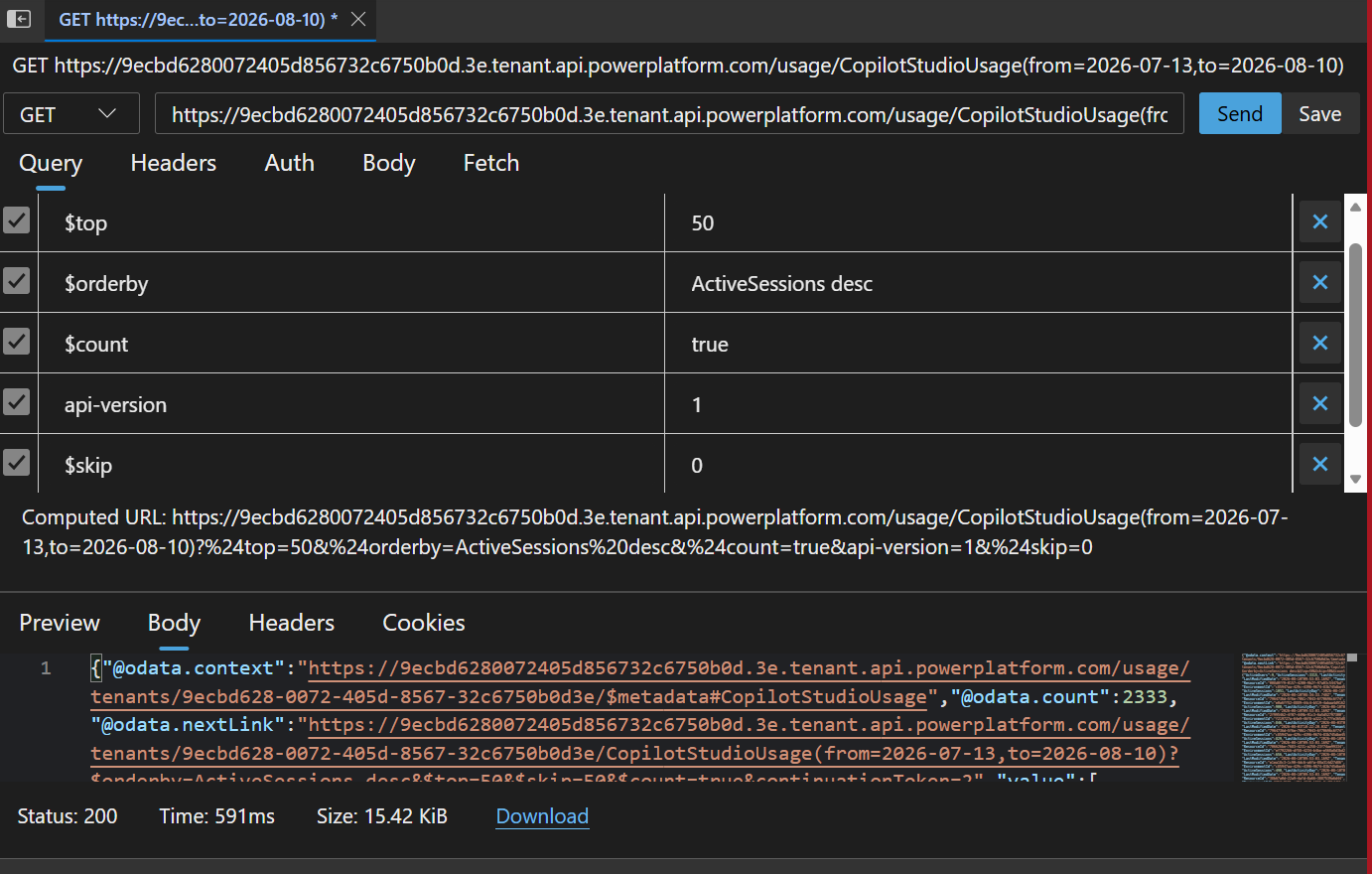 Skip in Query